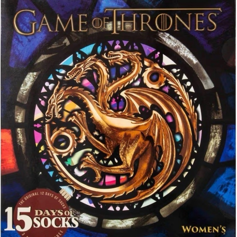 Women's Game Of Thrones 15 Days of Socks Advent Calendar Colors May Vary Sz 4-10